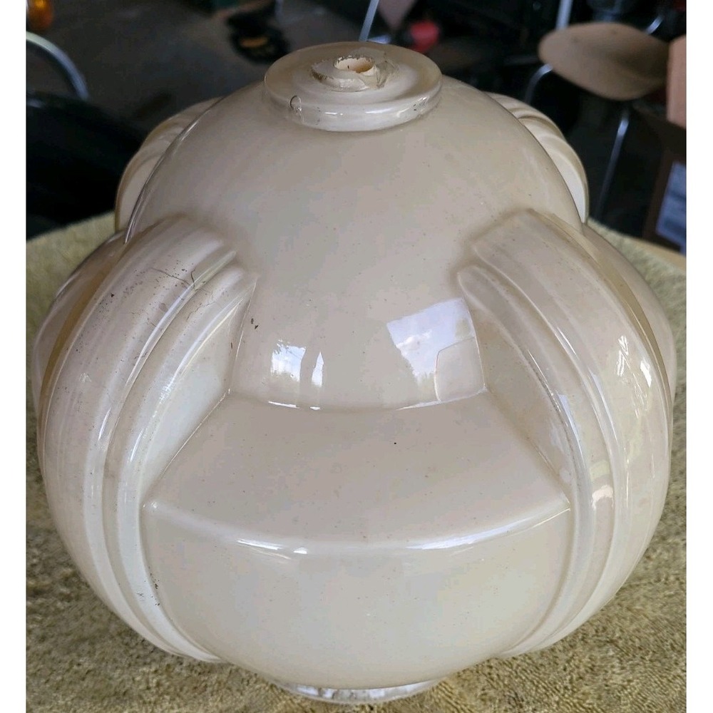 Art Deco Cream Biege Ribbed Panel Lamp Base Very Cool Repurpose - Picture 2 of 14
